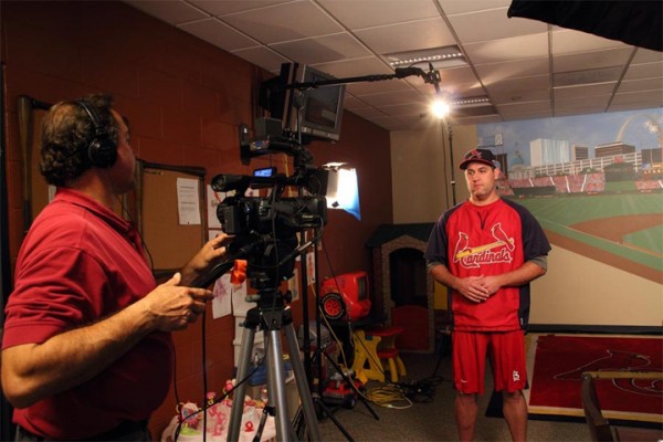 corporate video production camera operator and spokesperson Lance Berkman